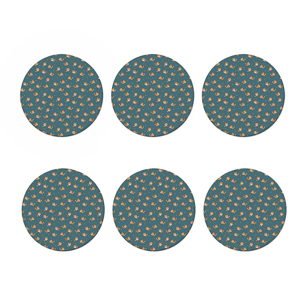Baby Fox Pattern Print Coaster Set