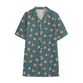 Baby Fox Pattern Print Cotton Hawaiian Shirt