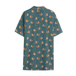 Baby Fox Pattern Print Cotton Hawaiian Shirt
