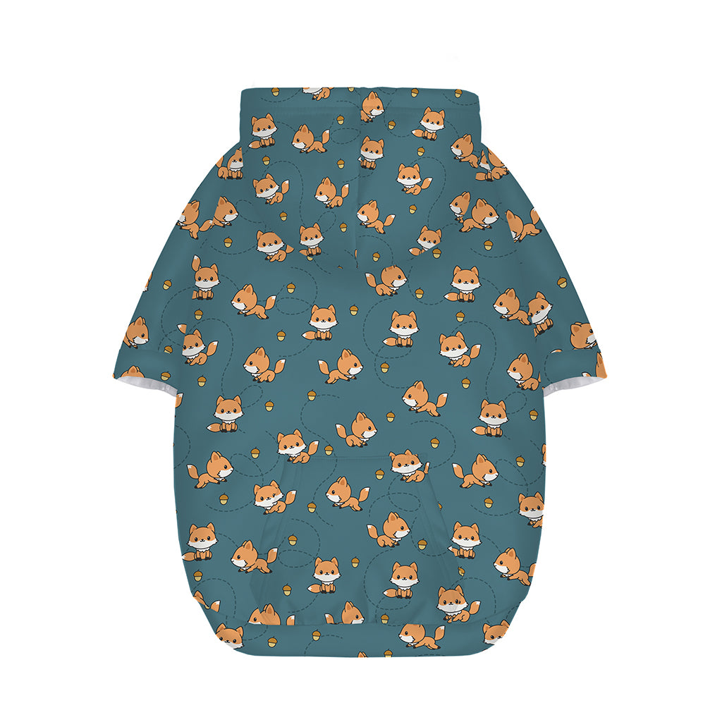 Baby Fox Pattern Print Dog Zip Up Hoodie