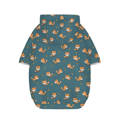 Baby Fox Pattern Print Dog Zip Up Hoodie