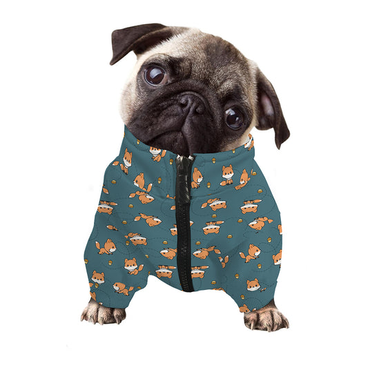 Baby Fox Pattern Print Dog Zip Up Jacket