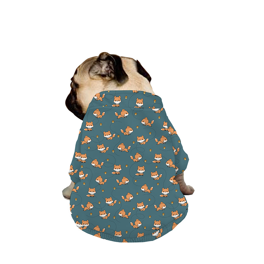 Baby Fox Pattern Print Dog Zip Up Jacket