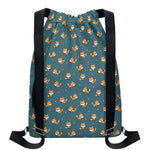 Baby Fox Pattern Print Drawstring Backpack