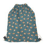 Baby Fox Pattern Print Drawstring Bag