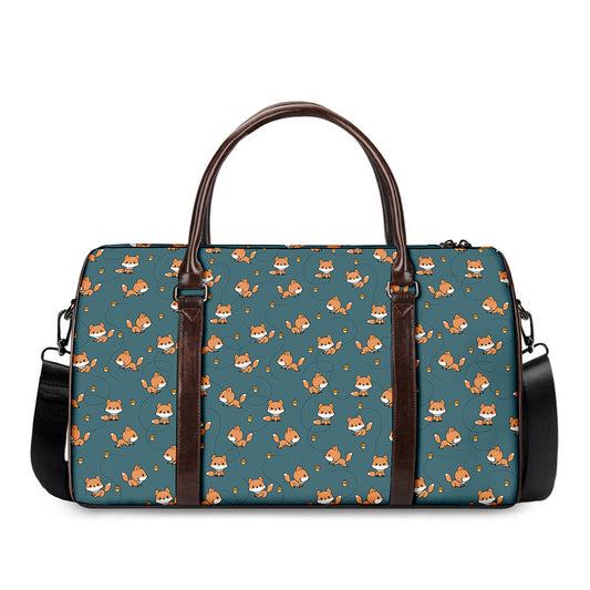 Baby Fox Pattern Print Duffle Bag