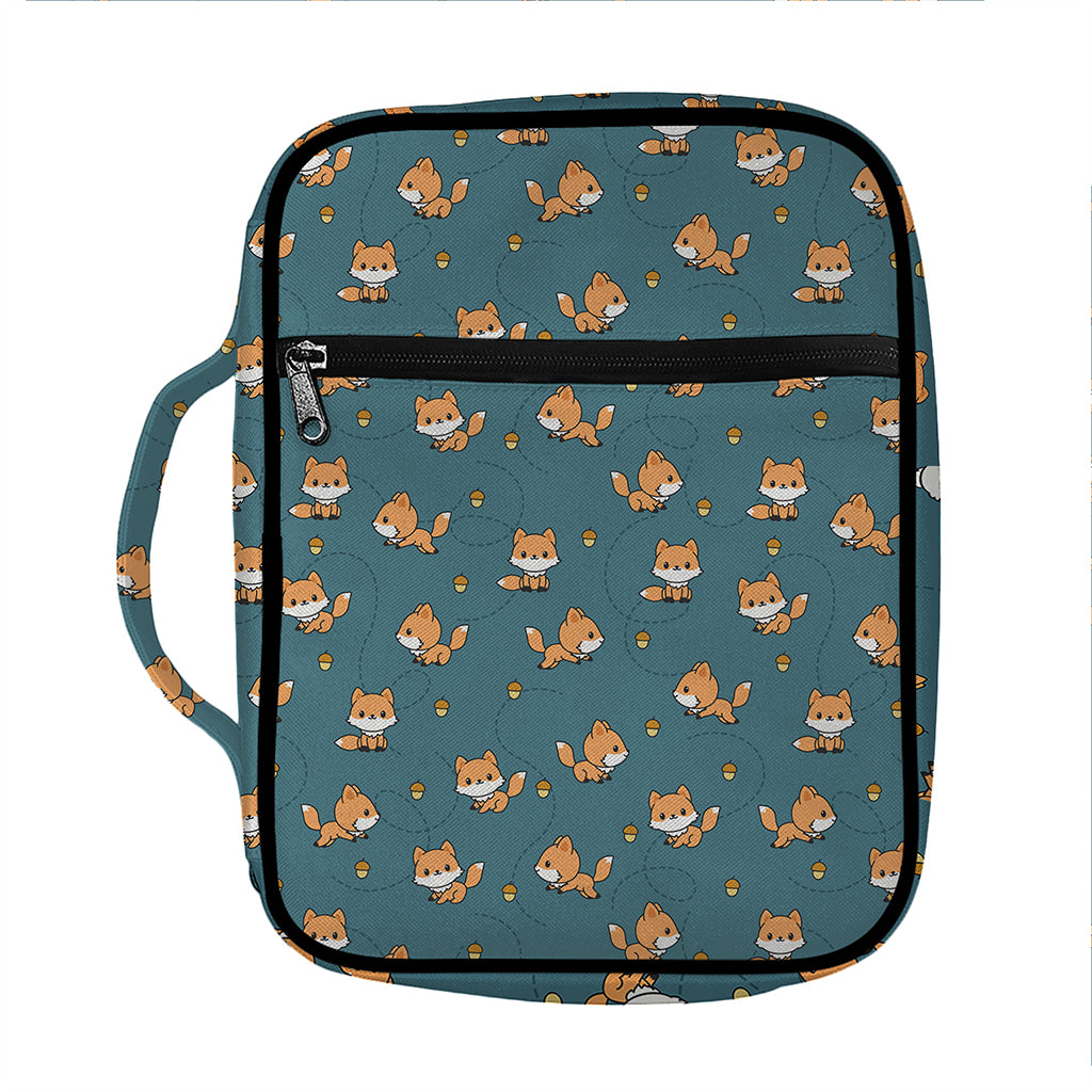 Baby Fox Pattern Print Front Pocket Bible Bag
