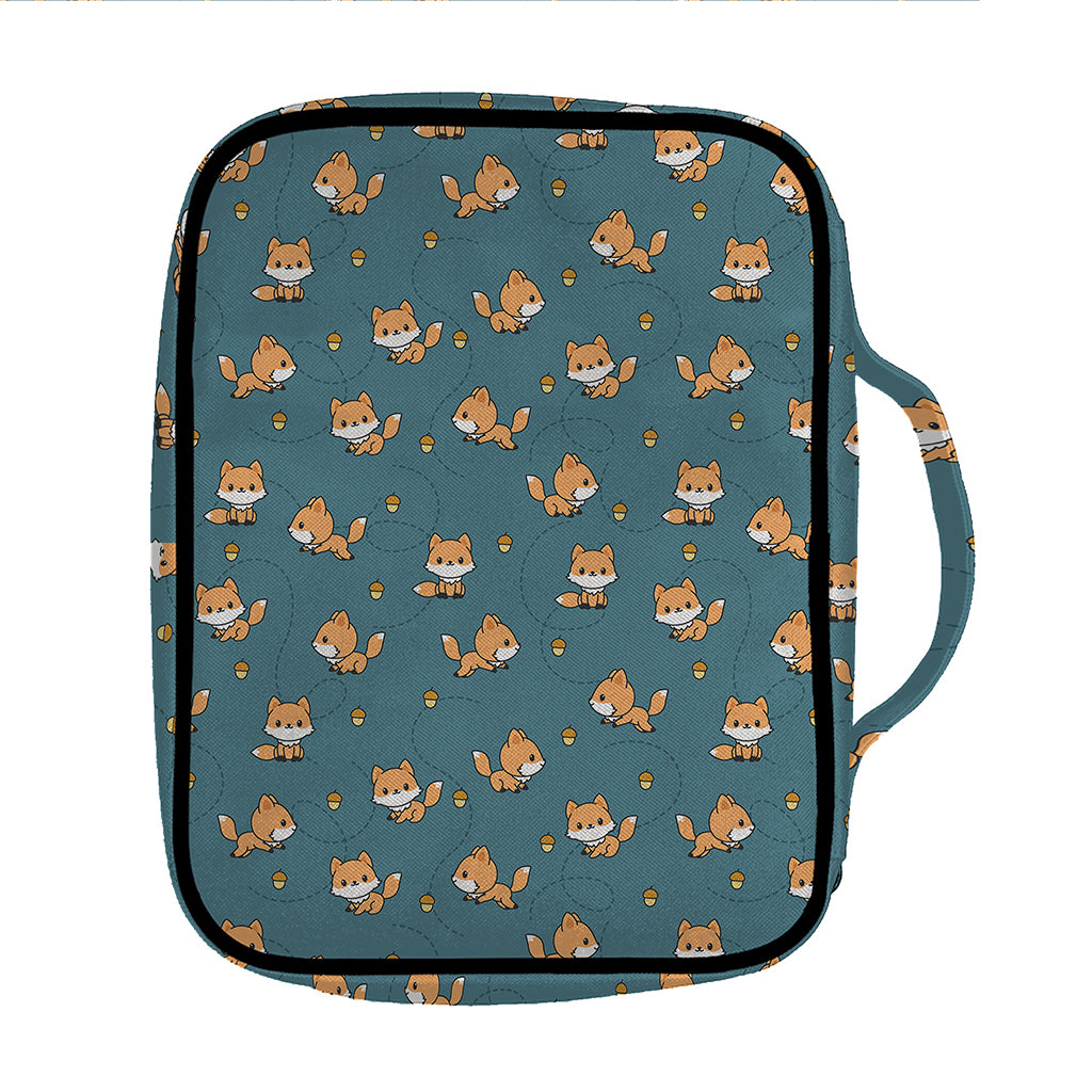 Baby Fox Pattern Print Front Pocket Bible Bag