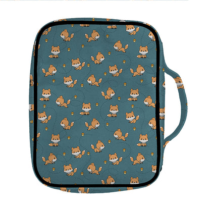 Baby Fox Pattern Print Front Pocket Bible Bag