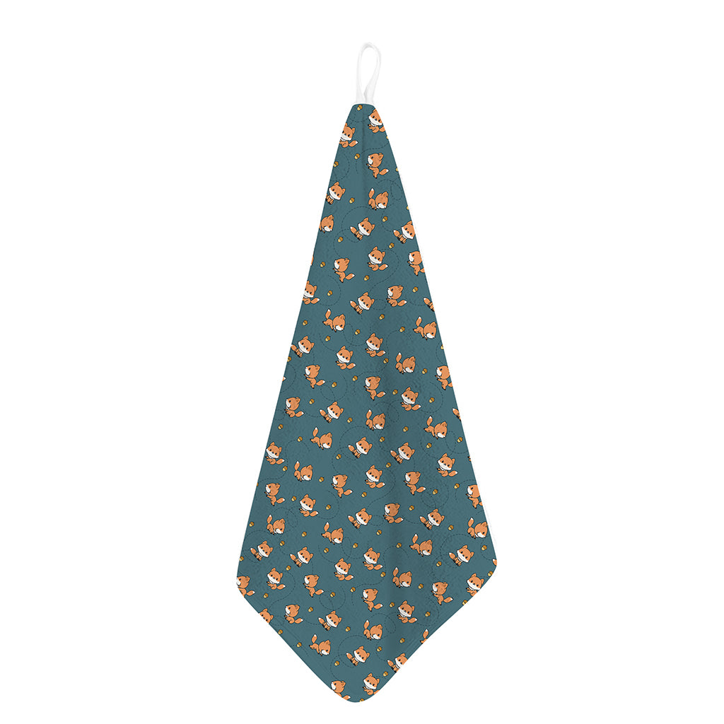 Baby Fox Pattern Print Hand Towel