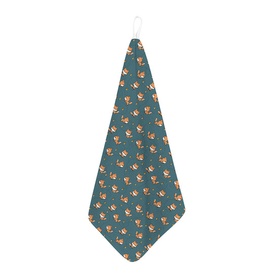 Baby Fox Pattern Print Hand Towel