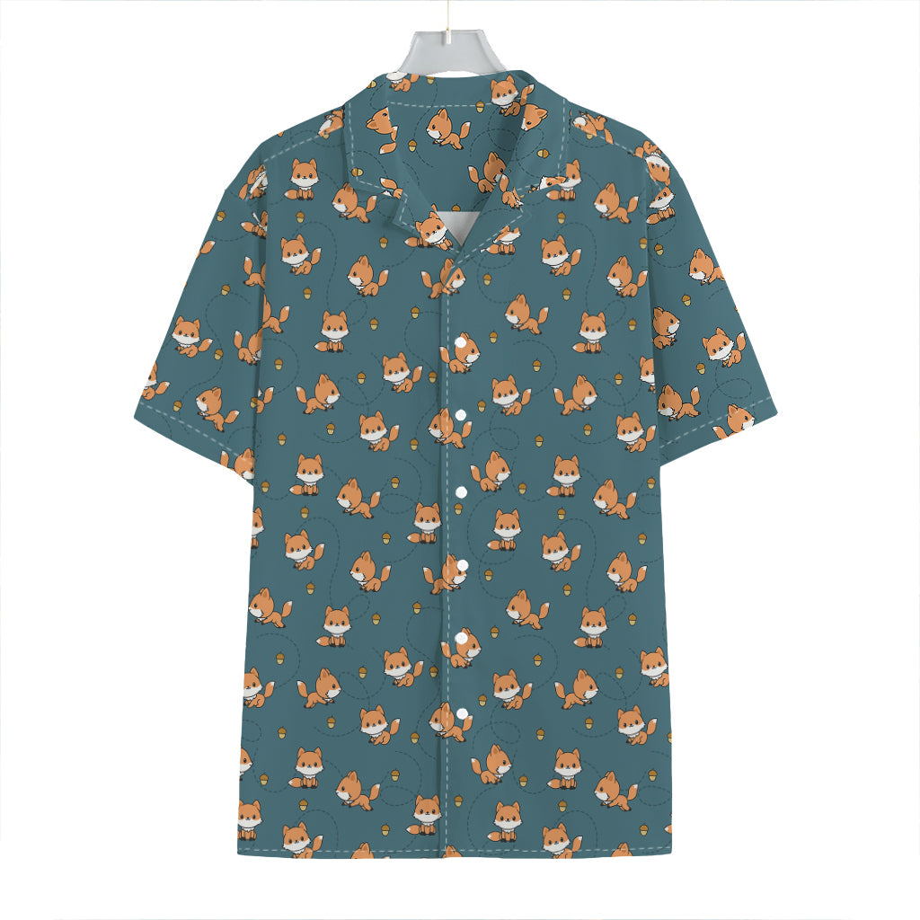 Baby Fox Pattern Print Hawaiian Shirt