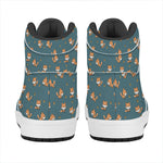 Baby Fox Pattern Print High Top Leather Sneakers