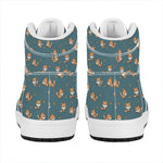 Baby Fox Pattern Print High Top Leather Sneakers