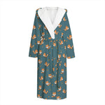 Baby Fox Pattern Print Hooded Bathrobe