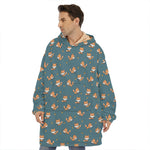 Baby Fox Pattern Print Hoodie Blanket