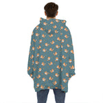 Baby Fox Pattern Print Hoodie Blanket
