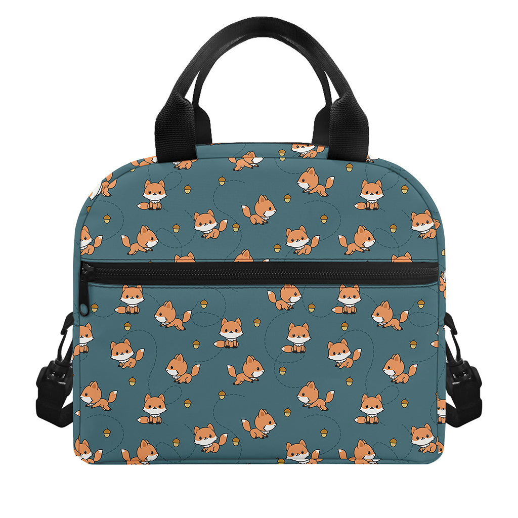 Baby Fox Pattern Print Insulated Lunch Bag