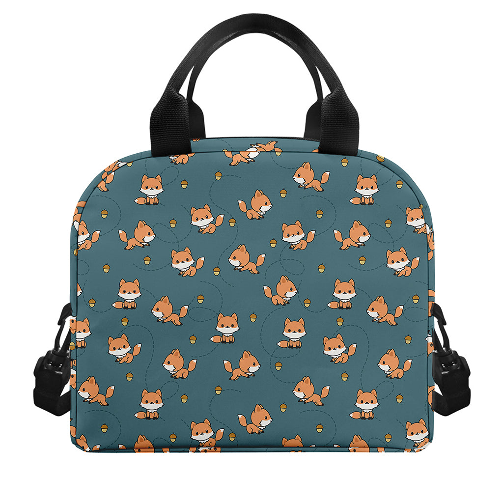 Baby Fox Pattern Print Insulated Lunch Bag