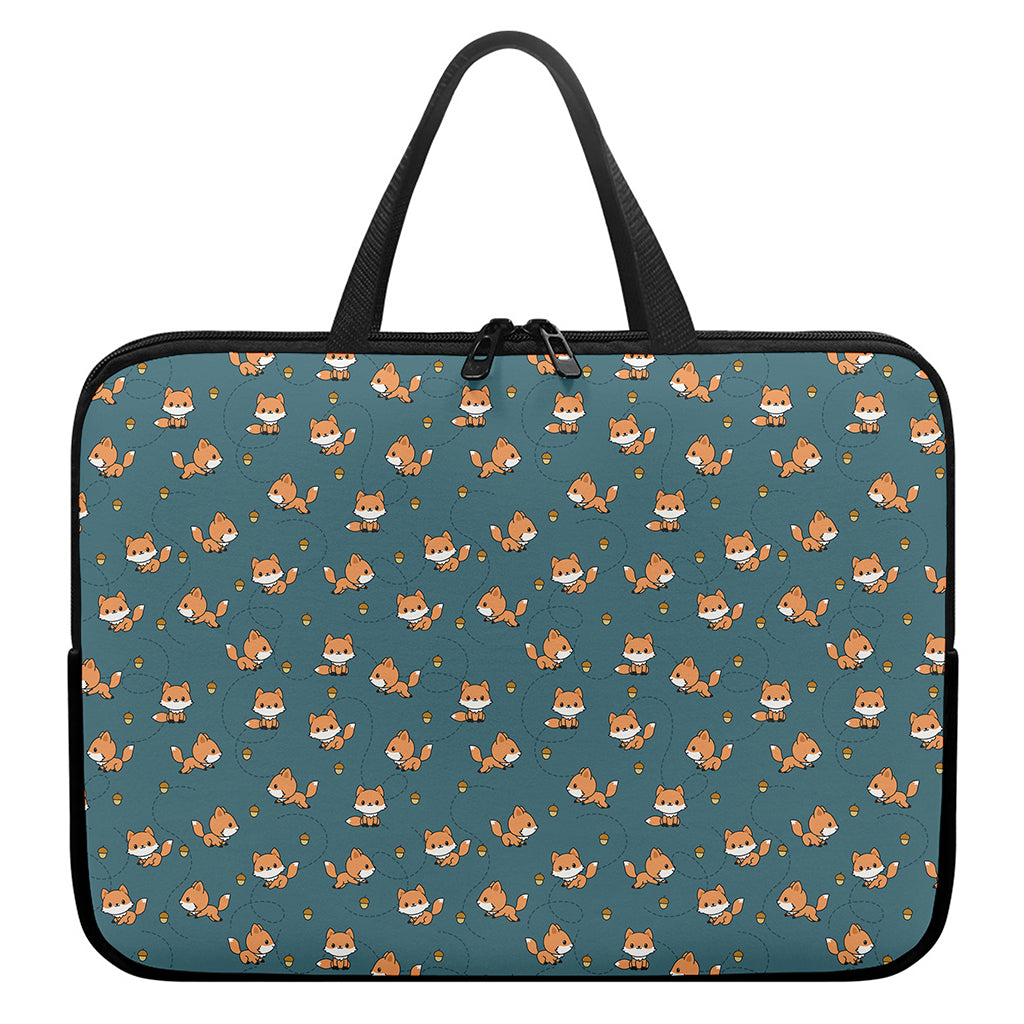 Baby Fox Pattern Print Laptop Sleeve With Handle