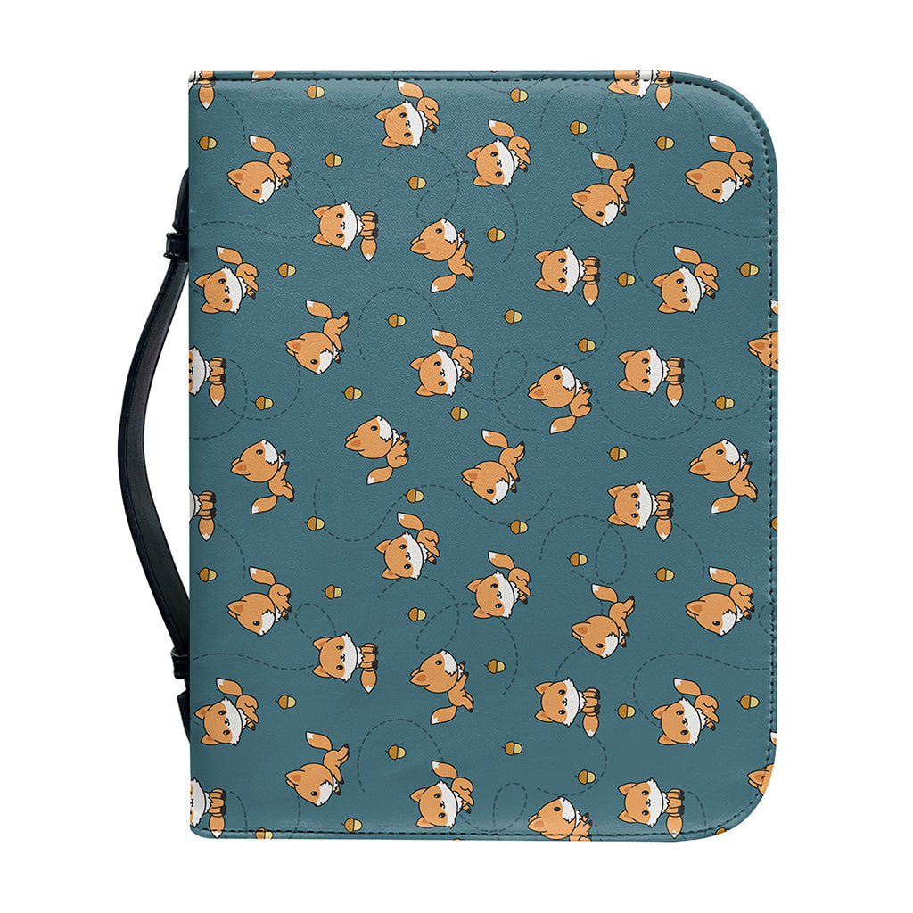 Baby Fox Pattern Print Leather Bible Cover
