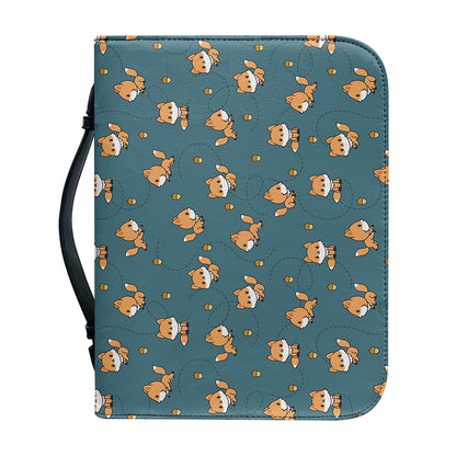 Baby Fox Pattern Print Leather Bible Cover