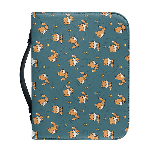Baby Fox Pattern Print Leather Bible Cover