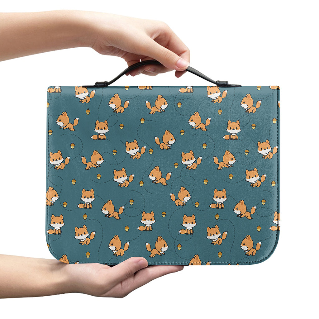 Baby Fox Pattern Print Leather Bible Cover