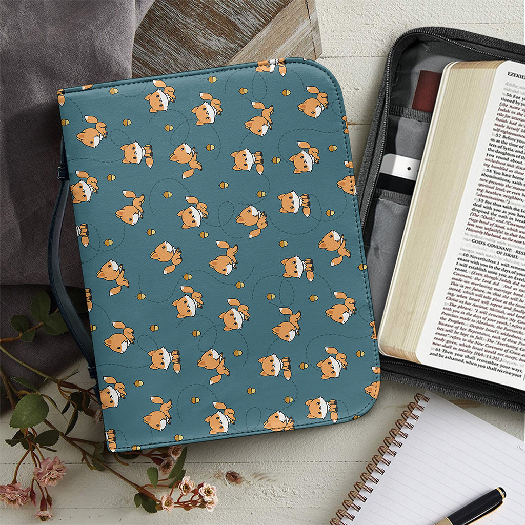 Baby Fox Pattern Print Leather Bible Cover