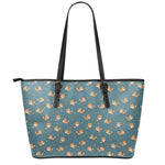 Baby Fox Pattern Print Leather Tote Bag