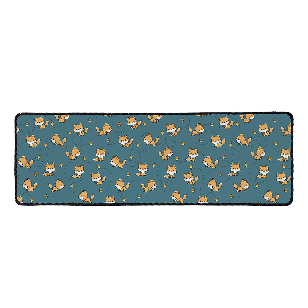 Baby Fox Pattern Print Long Kitchen Mat