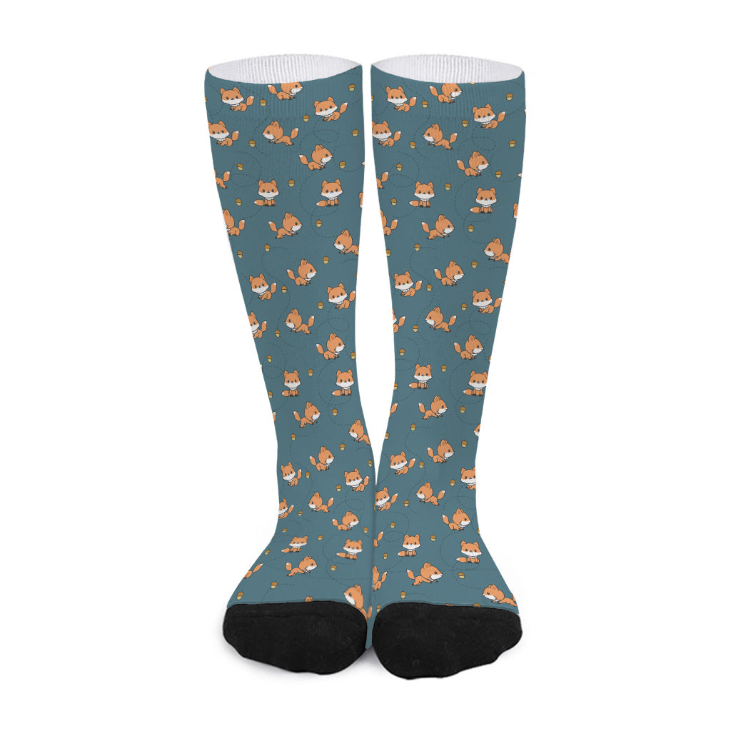 Baby Fox Pattern Print Long Socks