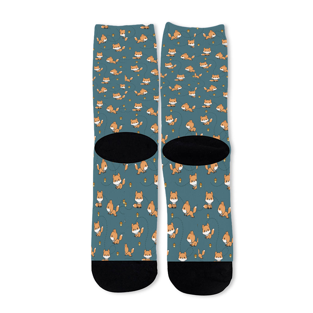 Baby Fox Pattern Print Long Socks