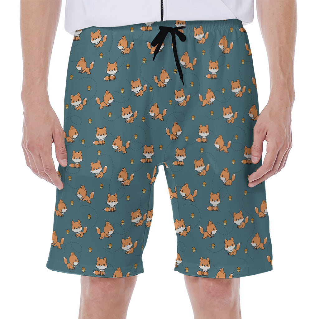 Baby Fox Pattern Print Men's Beach Shorts