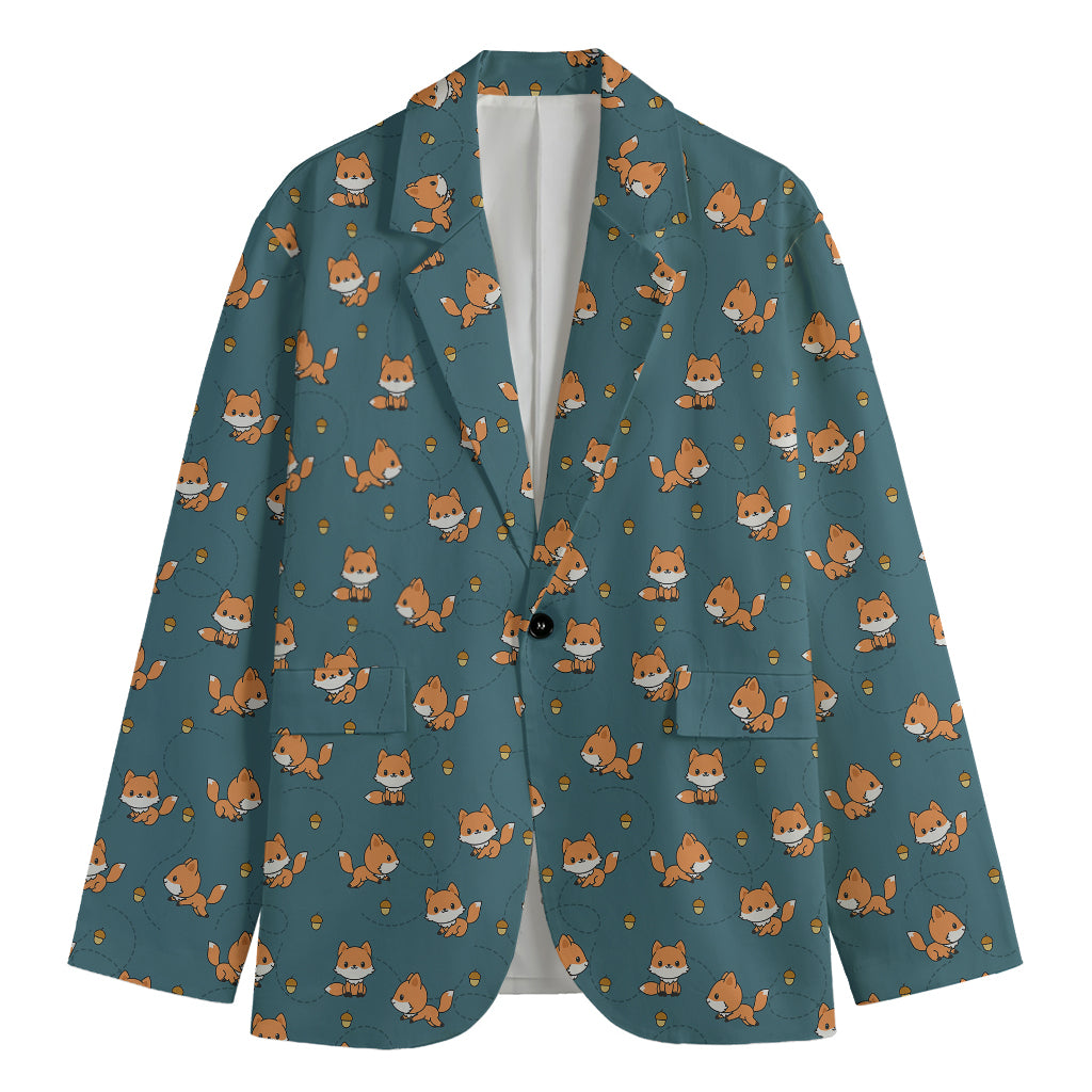 Baby Fox Pattern Print Men's Blazer