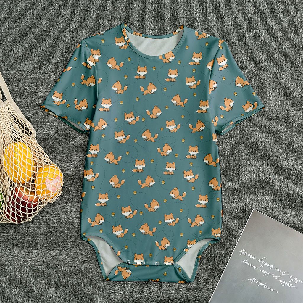 Baby Fox Pattern Print Men's Bodysuit