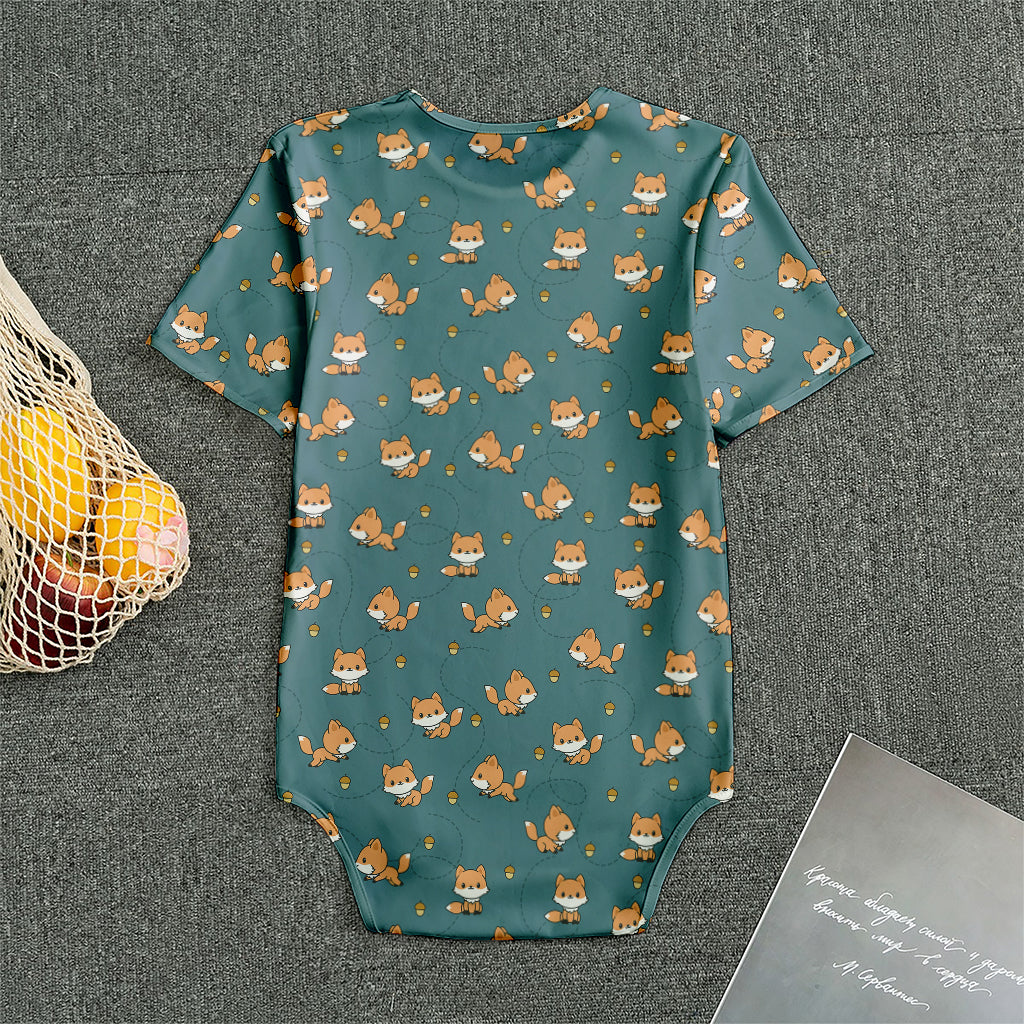 Baby Fox Pattern Print Men's Bodysuit