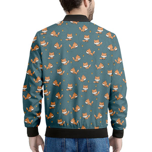 Baby Fox Pattern Print Men's Bomber Jacket