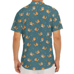 Baby Fox Pattern Print Men's Deep V-Neck Shirt