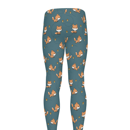 Baby Fox Pattern Print Men's leggings