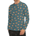 Baby Fox Pattern Print Men's Long Sleeve Rash Guard