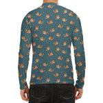 Baby Fox Pattern Print Men's Long Sleeve Rash Guard