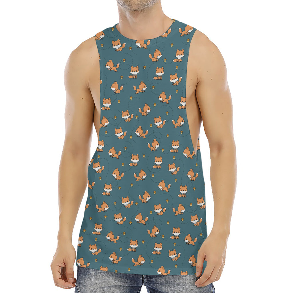 Baby Fox Pattern Print Men's Muscle Tank Top
