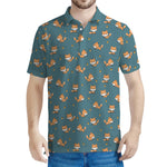 Baby Fox Pattern Print Men's Polo Shirt