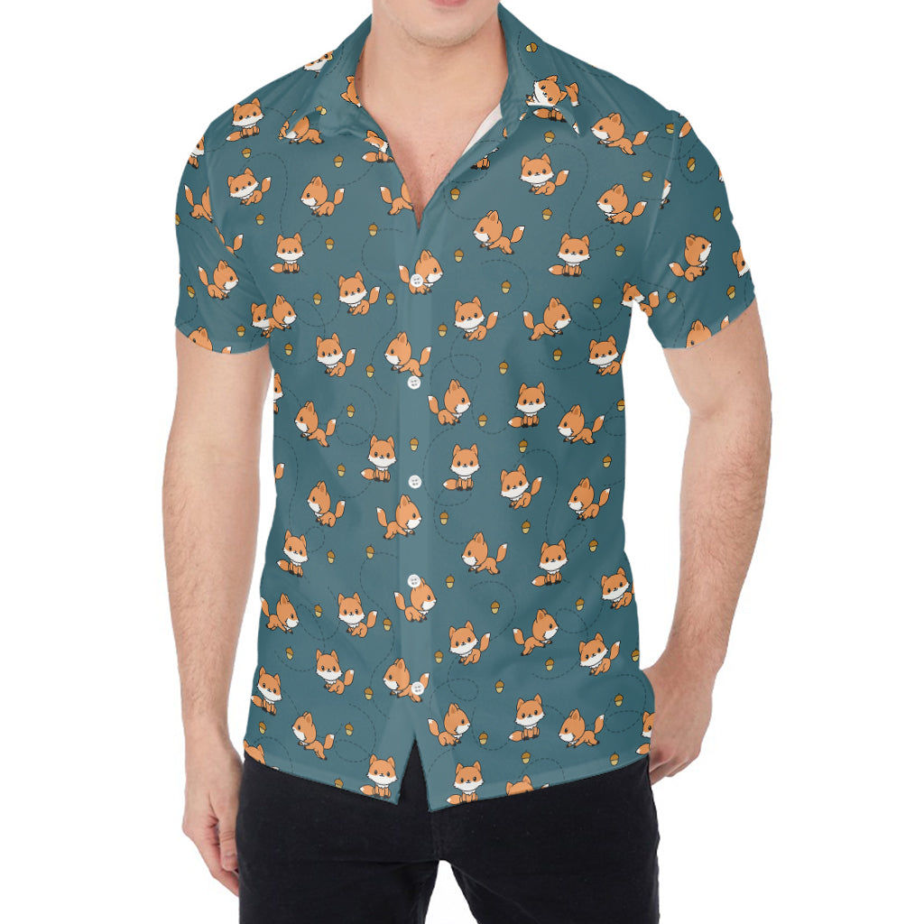 Baby Fox Pattern Print Men's Shirt
