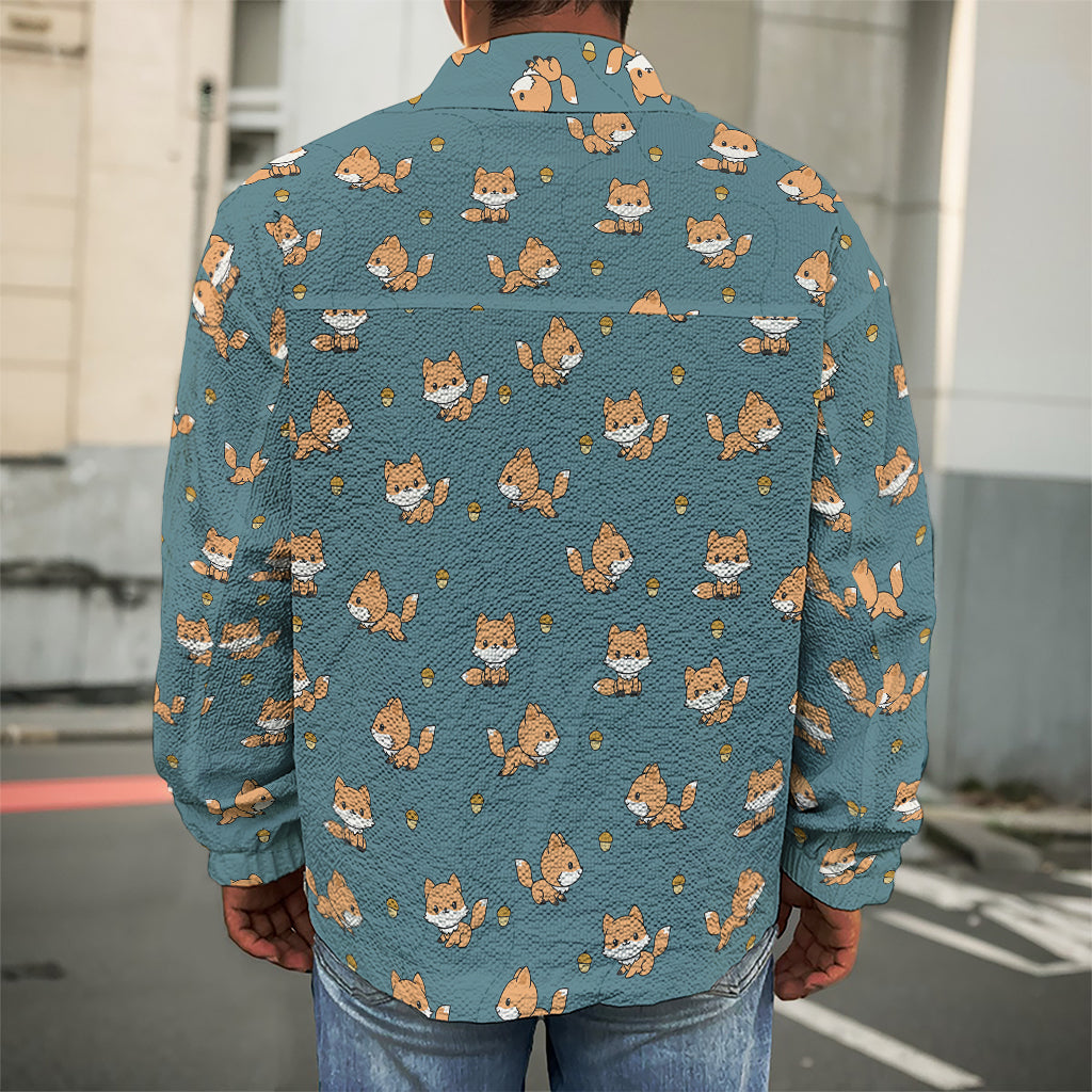 Baby Fox Pattern Print Men's Shirt Jacket