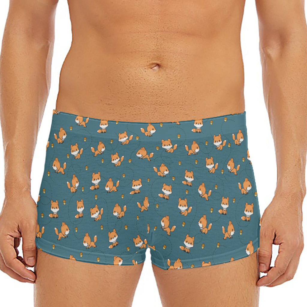Baby Fox Pattern Print Men's Short Boxer Briefs