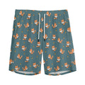 Baby Fox Pattern Print Men's Athletic Shorts