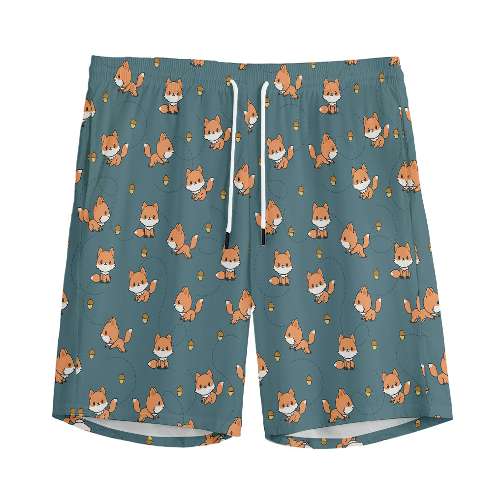 Baby Fox Pattern Print Men's Sports Shorts