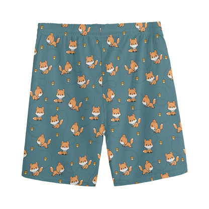Baby Fox Pattern Print Men's Sports Shorts
